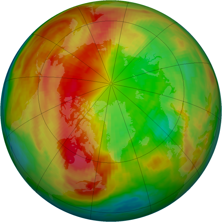 Arctic ozone map for 08 March 1986